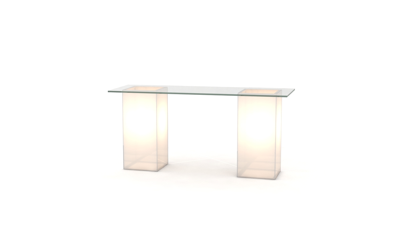 Steh / Hochtisch "Cube" Acryl beleuchtet 240x80x110